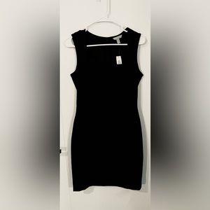 BANANA REPUBLIC Black Square Neck Sleeveless Stretchy Dress 6 (Small) NWT